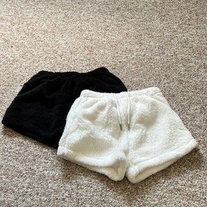 2 pack of fuzzy shorts